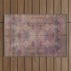 Antique Persian Golden Plum Rose Kirman Rug Print Outdoor Rug Gallery Image 1