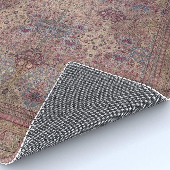 Antique Persian Golden Plum Rose Kirman Rug Print Rug Gallery Image 4