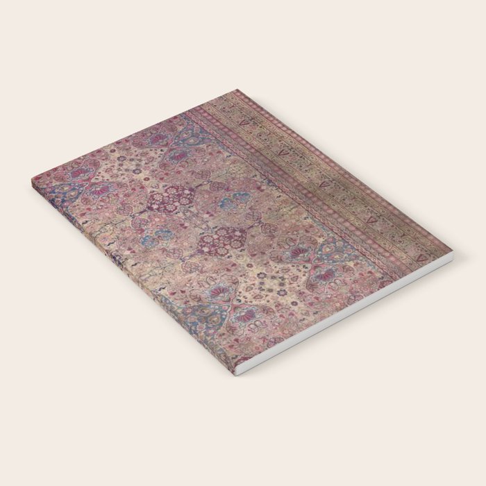 Antique Persian Golden Plum Rose Kirman Rug Print Notebook Gallery Image 2