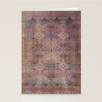 Antique Persian Golden Plum Rose Kirman Rug Print Stationery Card Gallery Image 2