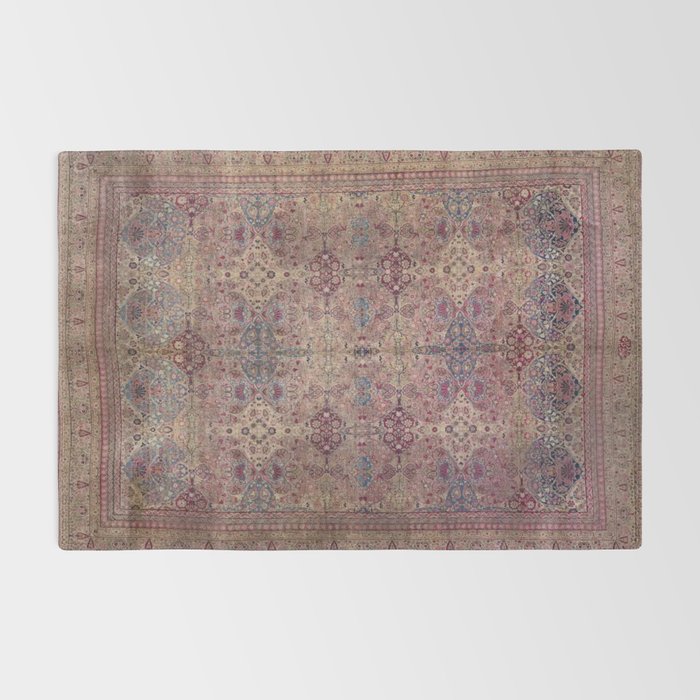 Antique Persian Golden Plum Rose Kirman Rug Print Rug Gallery Image 2