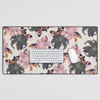Lilies and butterflies insects Desk Mat Gallery Image 1