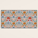  Victorian Botanicals - Carnation in Red and Blue Desk Mat Gallery Image 3