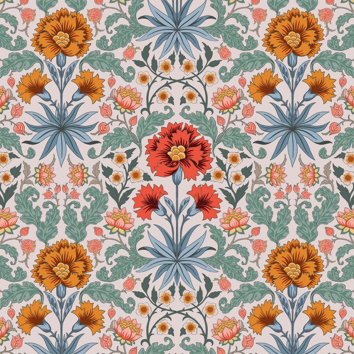  Victorian Botanicals - Carnation in Red and Blue Coffee Mug Gallery Image 2