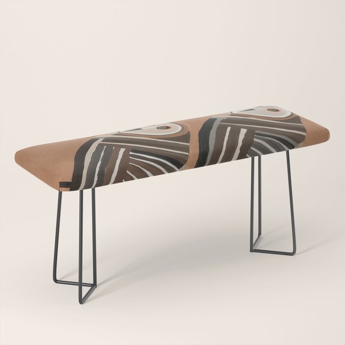 Striped Owl Pair Bench Gallery Image 1