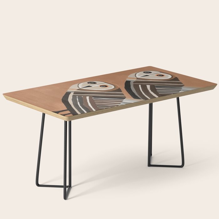 Striped Owl Pair Coffee Table Gallery Image 1