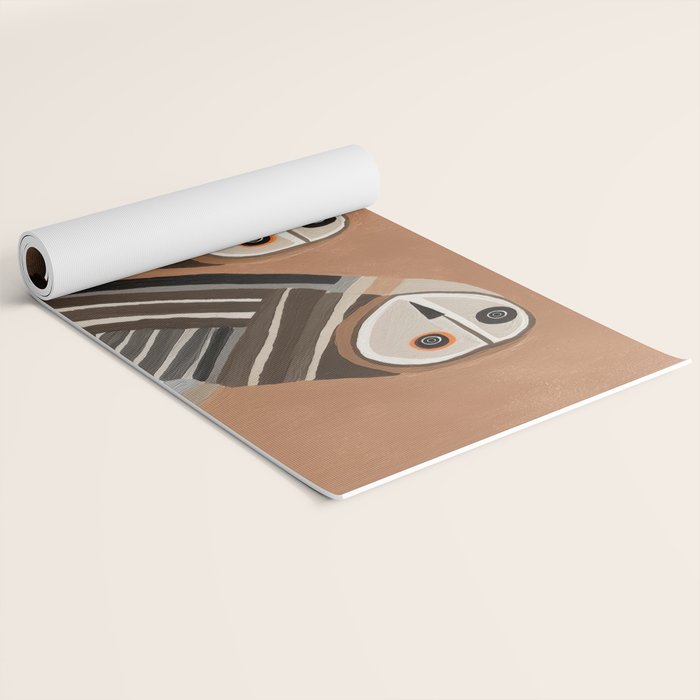 Striped Owl Pair Yoga Mat Gallery Image 2