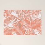 Modern blush coral simple tropical  palm tree pattern Welcome Mat Gallery Image 1