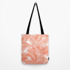 Modern blush coral simple tropical  palm tree pattern Tote Bag Gallery Image 2