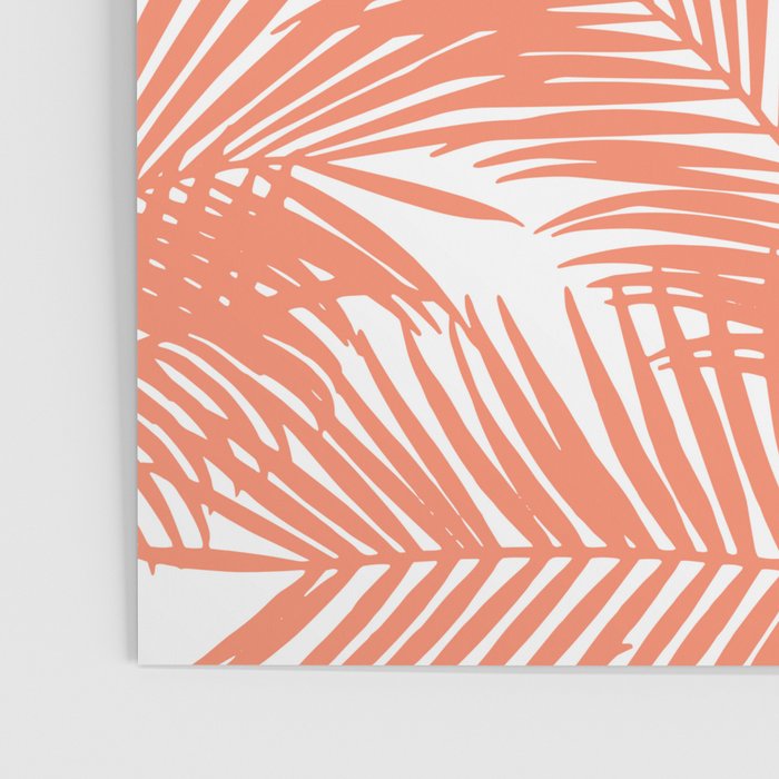 Modern blush coral simple tropical  palm tree pattern Poster Gallery Image 3