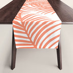 Modern blush coral simple tropical  palm tree pattern Table Runner Gallery Image 1