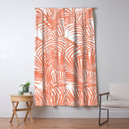 Modern blush coral simple tropical  palm tree pattern Window Curtain Gallery Image 5