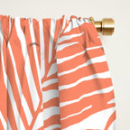 Modern blush coral simple tropical  palm tree pattern Window Curtain Gallery Image 2