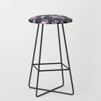 Space Unicorns - Neon Rainbow on Black Stool Gallery Image 1