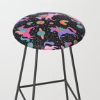 Space Unicorns - Neon Rainbow on Black Stool Gallery Image 2