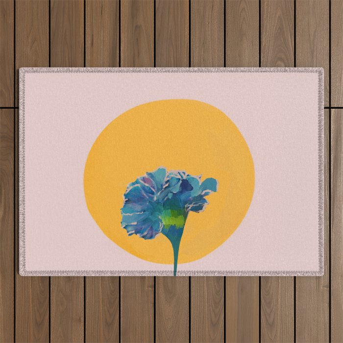 noonday flower | minimal floral Outdoor Rug Gallery Image 1