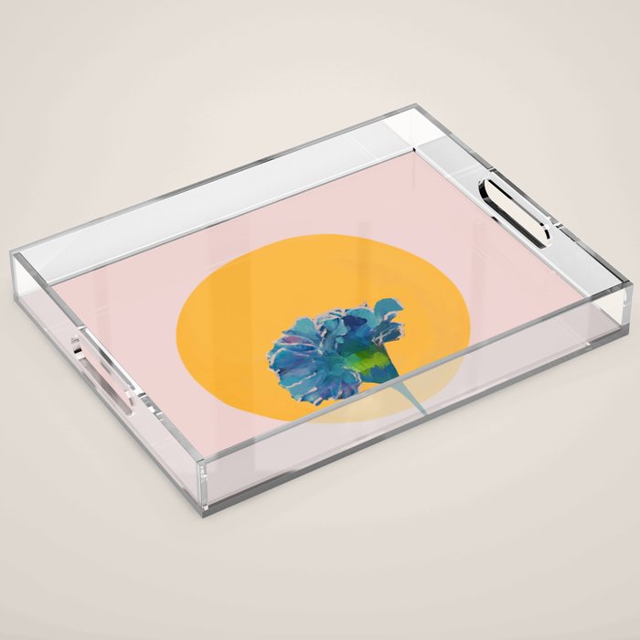 noonday flower | minimal floral Acrylic Tray Gallery Image 1