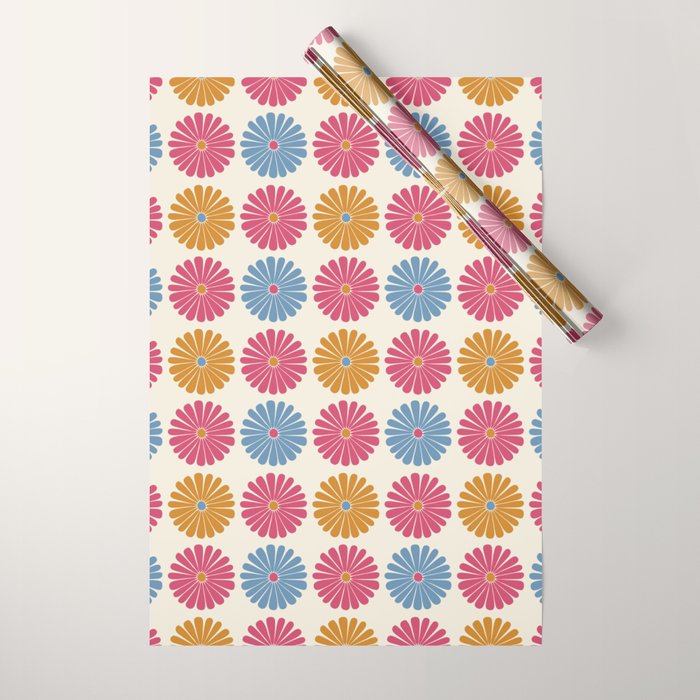 Retro Summer Daisies V Wrapping Paper Gallery Image 1
