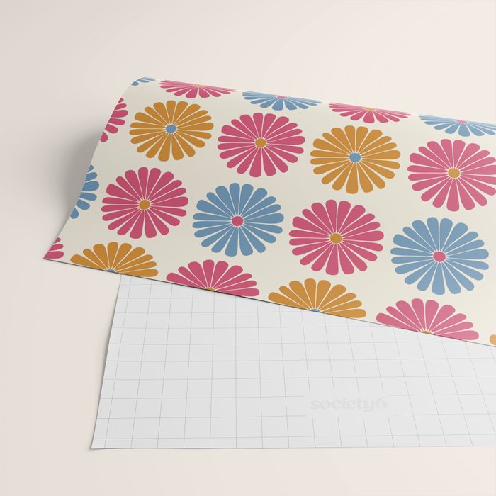 Retro Summer Daisies V Wrapping Paper Gallery Image 2