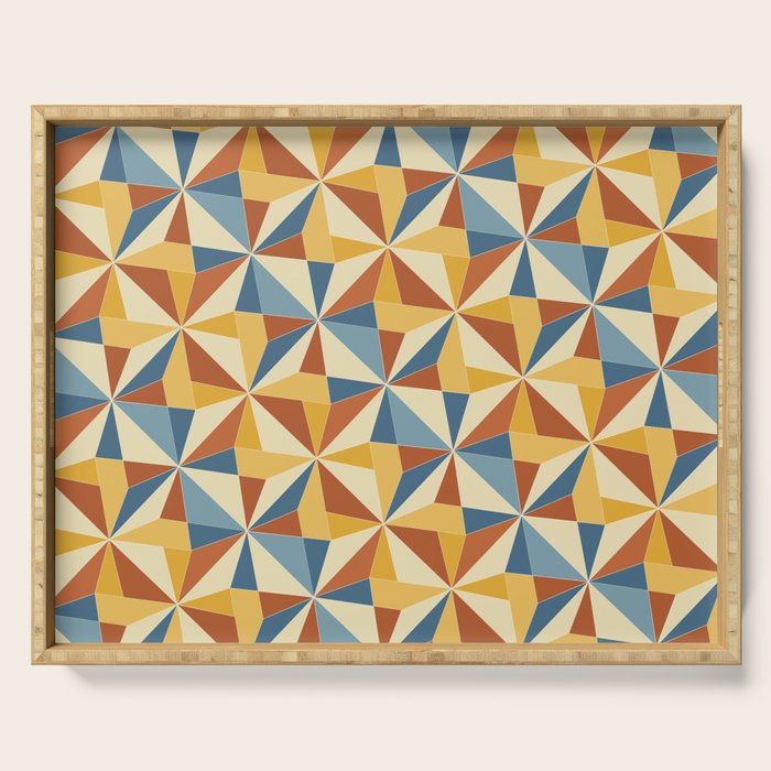 Kaleidoscope Tile Pattern IV Bright Vibrant Summer Serving Tray Gallery Image 1