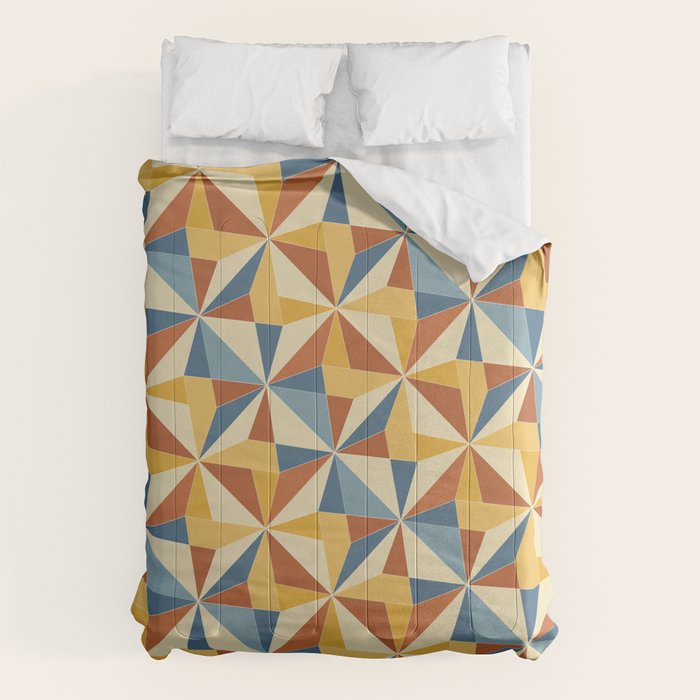 Kaleidoscope Tile Pattern IV Bright Vibrant Summer Comforter Gallery Image 6