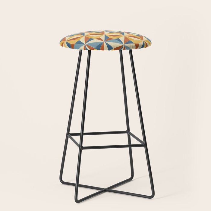 Kaleidoscope Tile Pattern IV Bright Vibrant Summer Stool Gallery Image 1