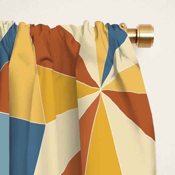 Kaleidoscope Tile Pattern IV Bright Vibrant Summer Window Curtain Gallery Image 2