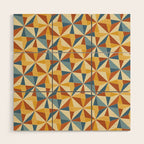 Kaleidoscope Tile Pattern IV Bright Vibrant Summer Wood Wall Art Gallery Image 1
