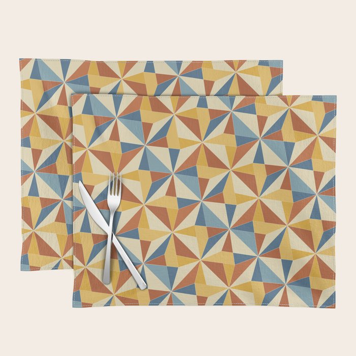 Kaleidoscope Tile Pattern IV Bright Vibrant Summer Placemat Gallery Image 1
