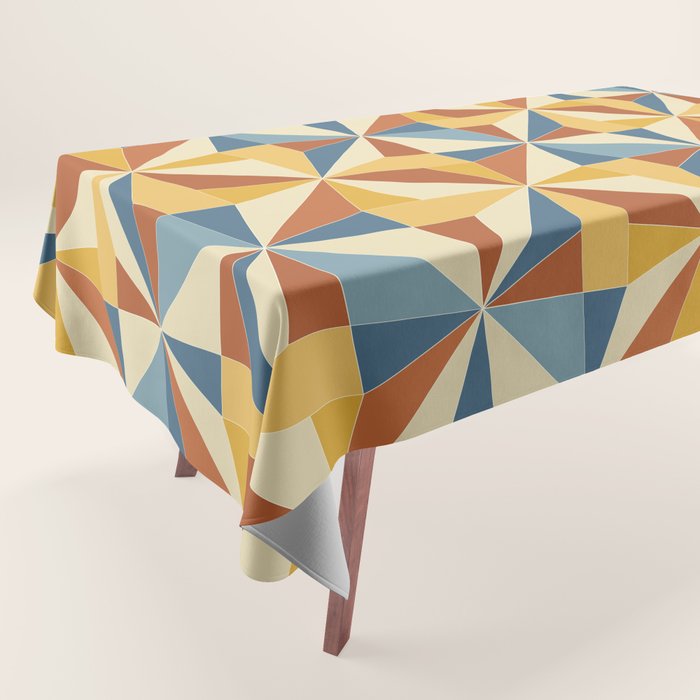 Kaleidoscope Tile Pattern IV Bright Vibrant Summer Tablecloth Gallery Image 1