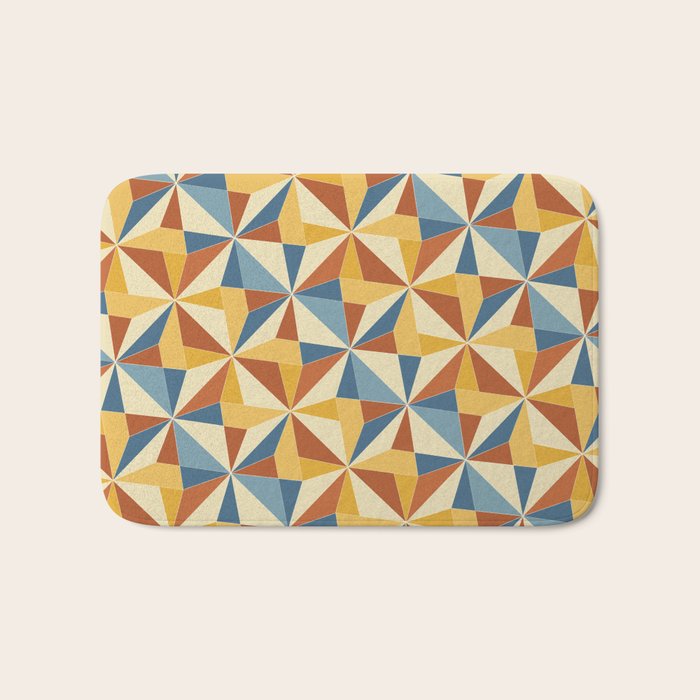 Kaleidoscope Tile Pattern IV Bright Vibrant Summer Bath Mat Gallery Image 1