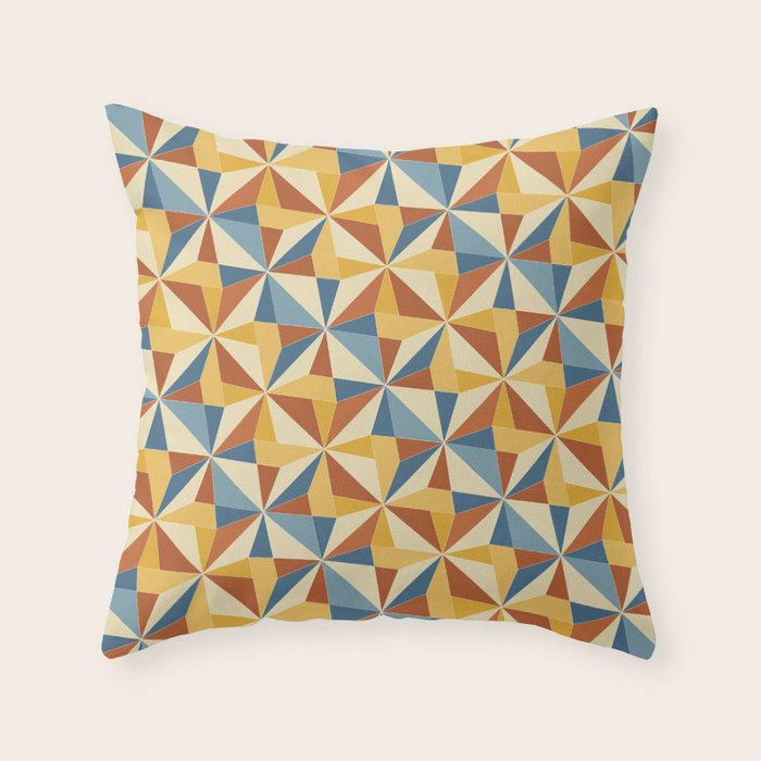 Kaleidoscope Tile Pattern IV Bright Vibrant Summer Throw Pillow Gallery Image 6