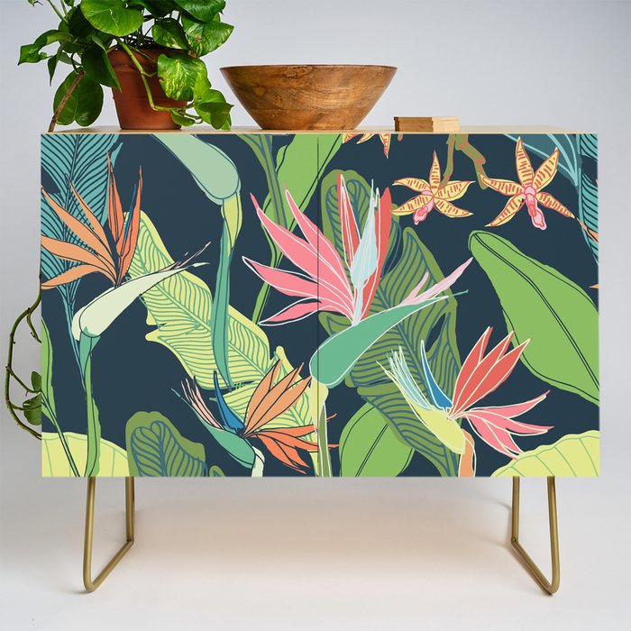 Tropical Bird of Paradise Credenza Gallery Image 1