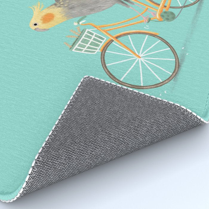 Cockatiel on a Bicycle Rug Gallery Image 4