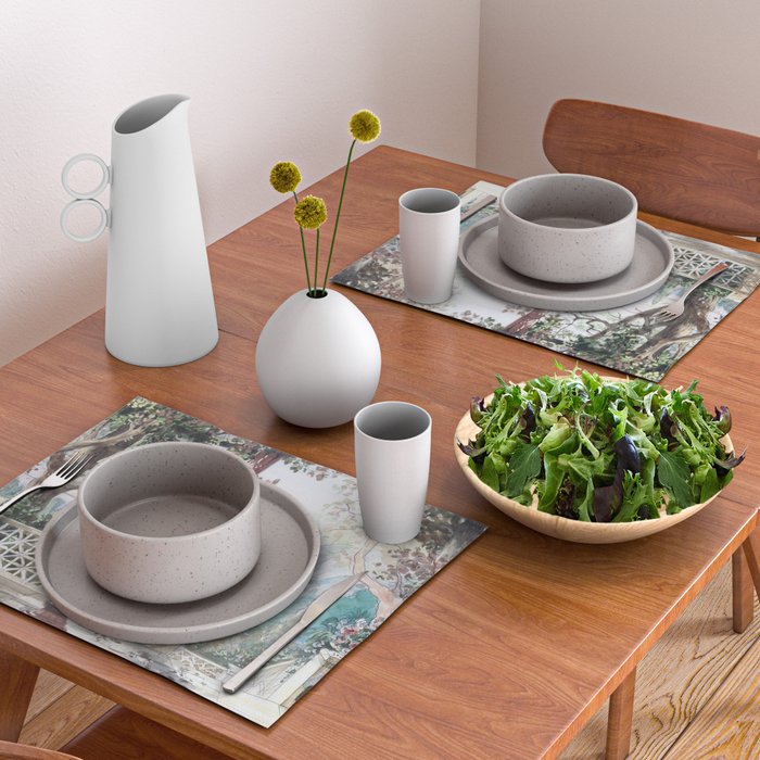 Beautiful Italian Courtyard Terrace Garden Placemat Gallery Image 2