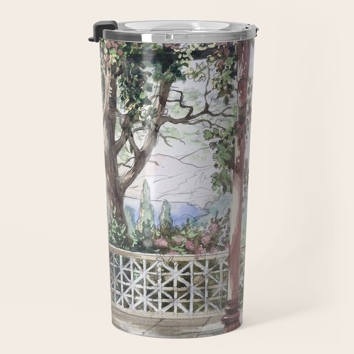 Beautiful Italian Courtyard Terrace Garden Travel Mug Gallery Image 3