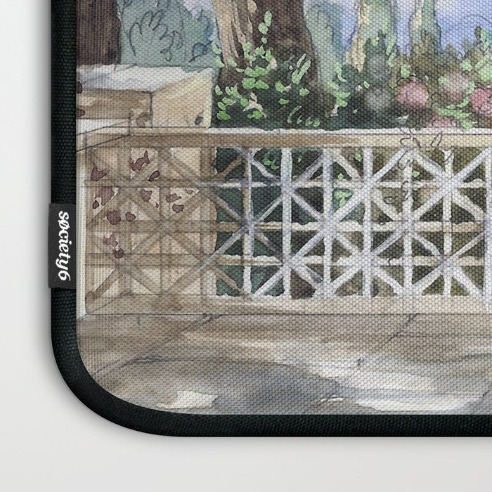 Beautiful Italian Courtyard Terrace Garden Laptop Sleeve Gallery Image 3