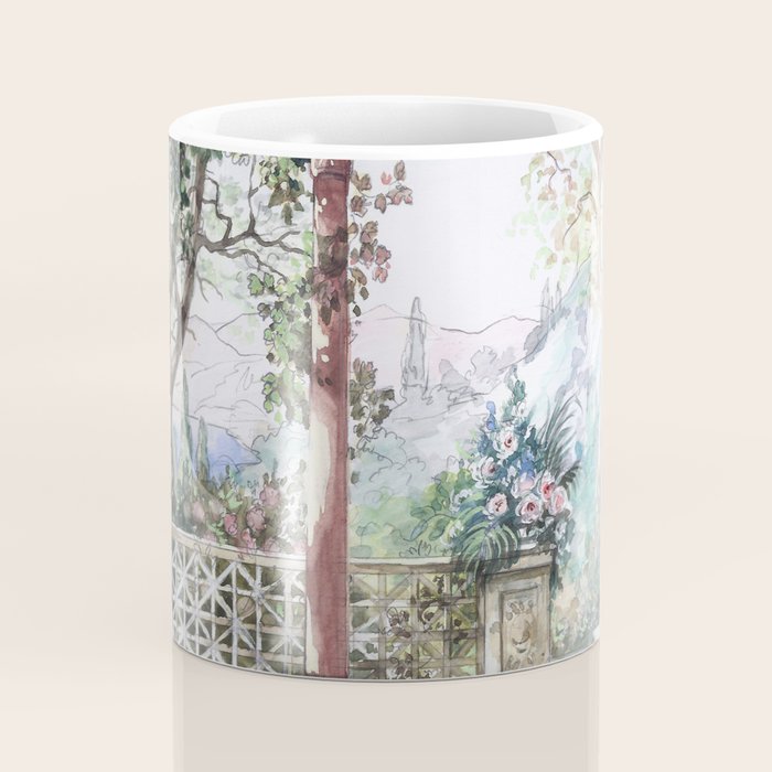 Beautiful Italian Courtyard Terrace Garden Coffee Mug Gallery Image 4