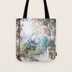 Beautiful Italian Courtyard Terrace Garden Tote Bag Gallery Image 1