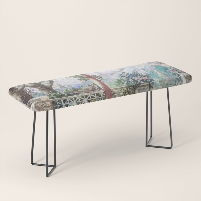 Beautiful Italian Courtyard Terrace Garden Bench Gallery Image 1