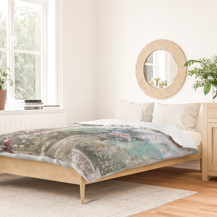 Beautiful Italian Courtyard Terrace Garden Duvet Cover Gallery Image 2