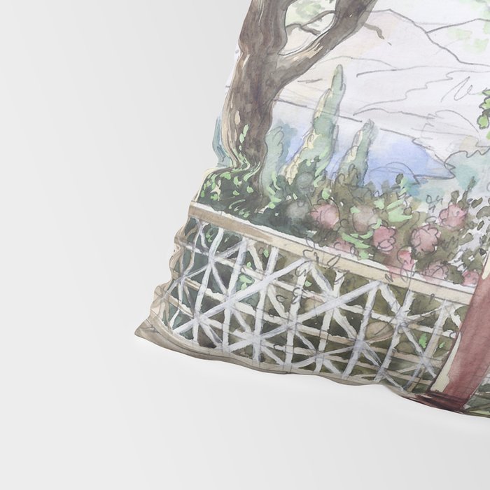Beautiful Italian Courtyard Terrace Garden Pillow Sham Gallery Image 4