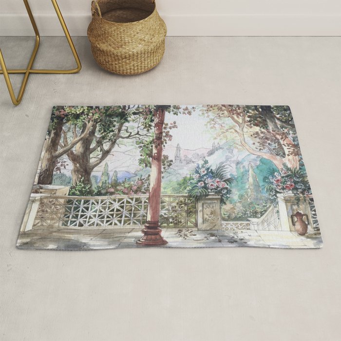 Beautiful Italian Courtyard Terrace Garden Rug Gallery Image 1