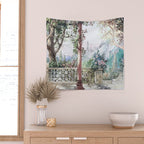 Beautiful Italian Courtyard Terrace Garden Wall Tapestry Gallery Image 2