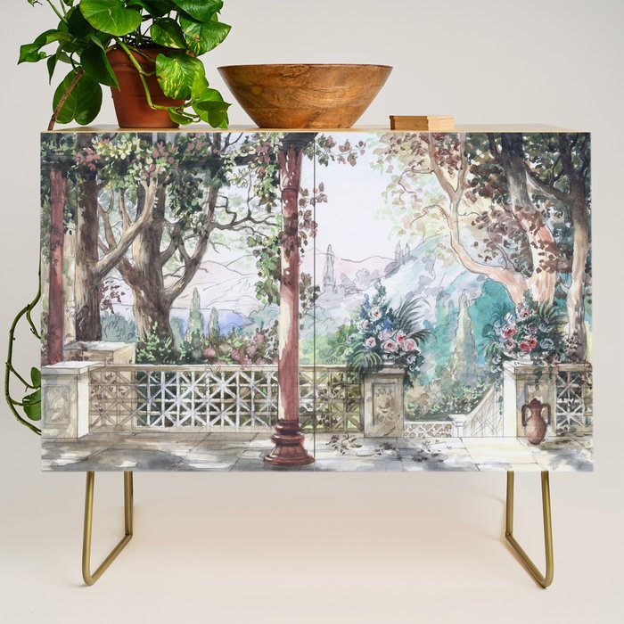 Beautiful Italian Courtyard Terrace Garden Credenza Gallery Image 1