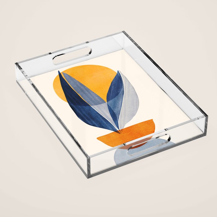Sunshine Stack / Mid Century Abstract Illustration Acrylic Tray Gallery Image 1