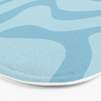 Light Aqua Blue Liquid Swirl Abstract Pattern Square Bath Mat Gallery Image 3