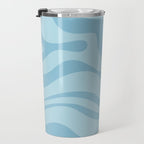 Light Aqua Blue Liquid Swirl Abstract Pattern Square Travel Mug Gallery Image 3