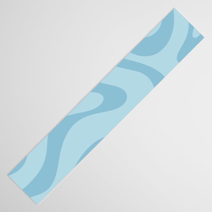 Light Aqua Blue Liquid Swirl Abstract Pattern Square Table Runner Gallery Image 3