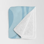Light Aqua Blue Liquid Swirl Abstract Pattern Square Throw Blanket Gallery Image 3